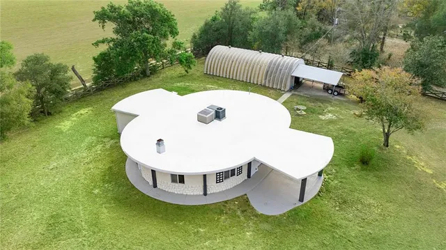 a view of a lake with a yard