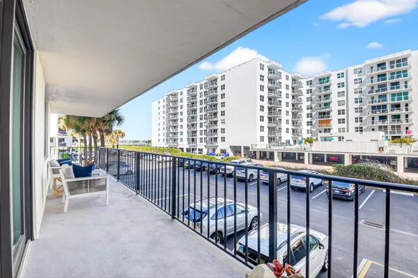 a view of city from balcony