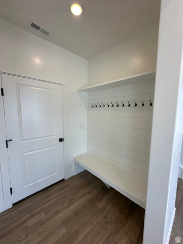 1225 West 500 South Logan, UT 84321 - Photo 17 of 39 Built-in mudroom bench with shiplap backing, integrated shelving, and multiple coat hooks