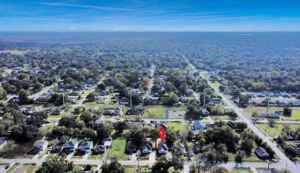 an aerial view of a city