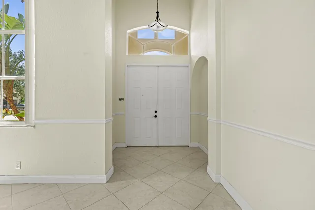 a view of a hallway with entryway
