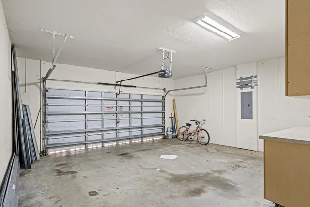 a view of a hallway with windows