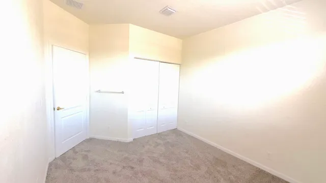 a view of a small space with a window