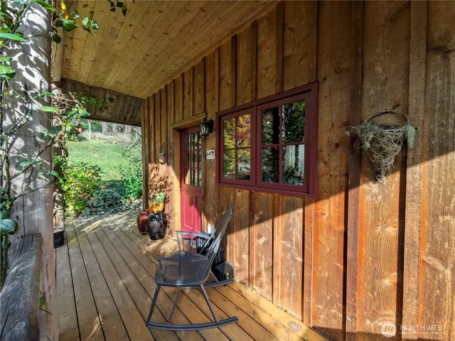 a view of outdoor space with seating area