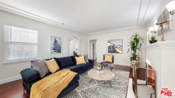 a living room with furniture and a couch