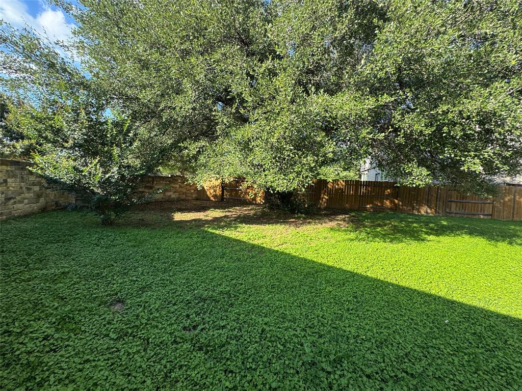 14100 McCoy Loop, Unit 1 Austin, TX 78717 - Photo 39 of 40 A spacious backyard with mature trees and ample green space for outdoor enjoyment.