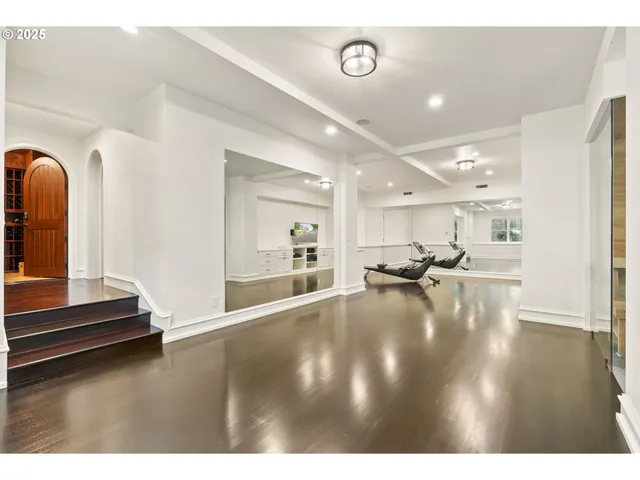 a view of a living room and dining room