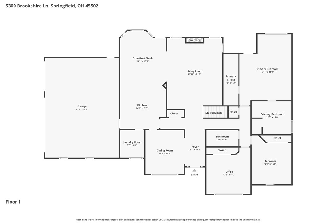 5300 Brookshire Lane Springfield, OH 45502 - Photo 56 of 56 This floor plan highlights a well-organized layout with dedicated spaces for daily living.