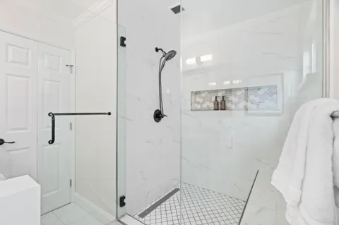 a bathroom with a shower