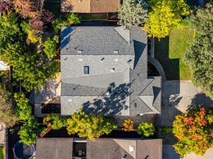 an aerial view of multiple house