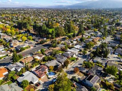 an aerial view of multiple house