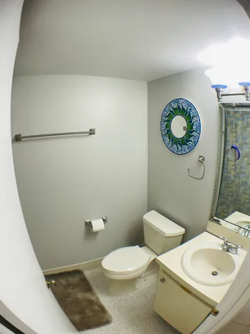 a bathroom with a toilet a sink and a mirror