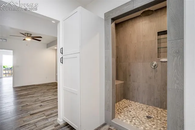 a view of bathroom with shower