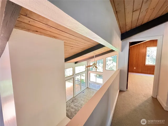 a view of hallway with stairs