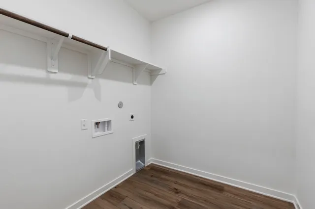 a view of small space with racks on the wall