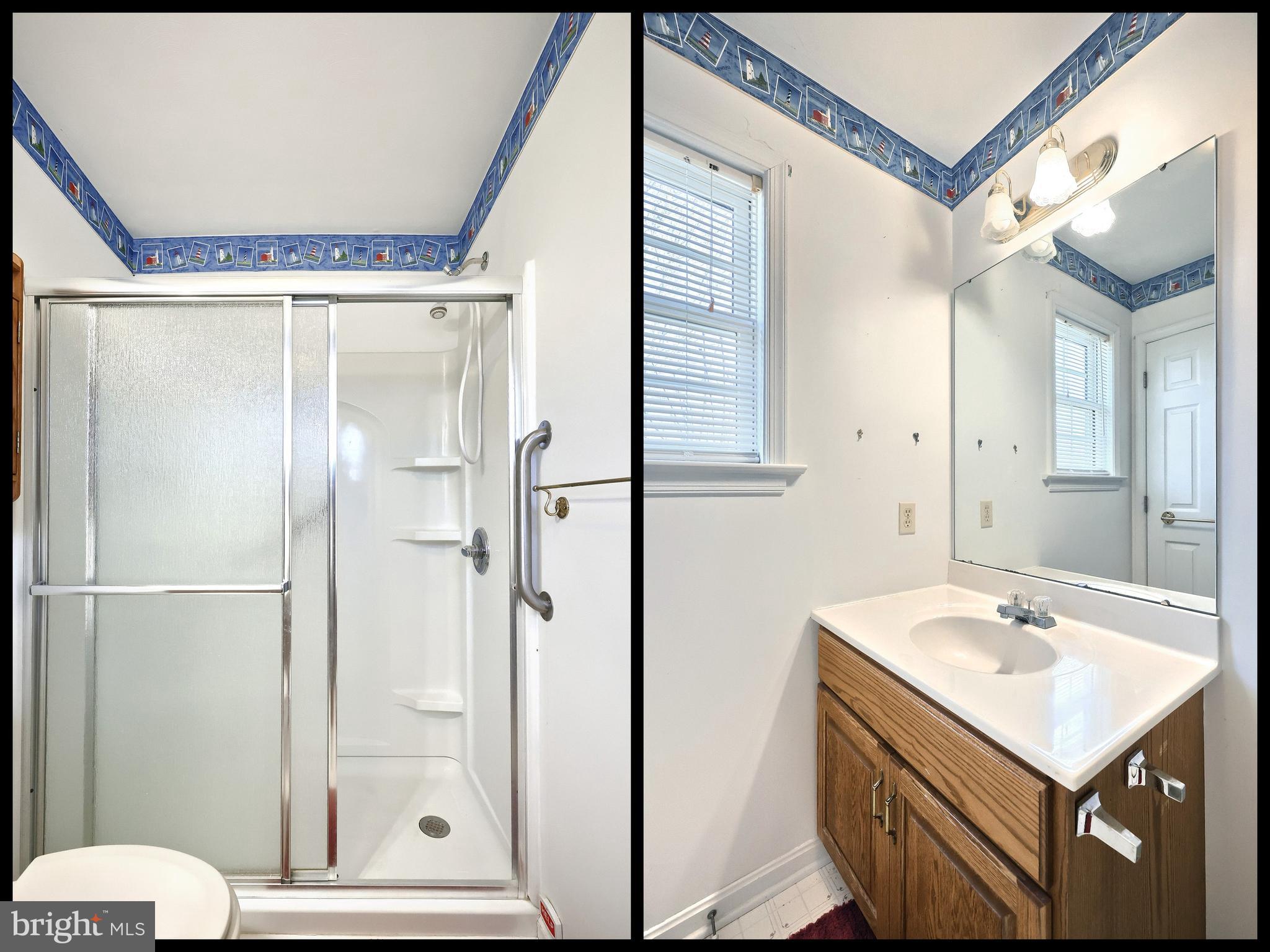 105 Wheaton Drive Littlestown, PA 17340 - Photo 15 of 39 a bathroom with a sink mirror and a shower