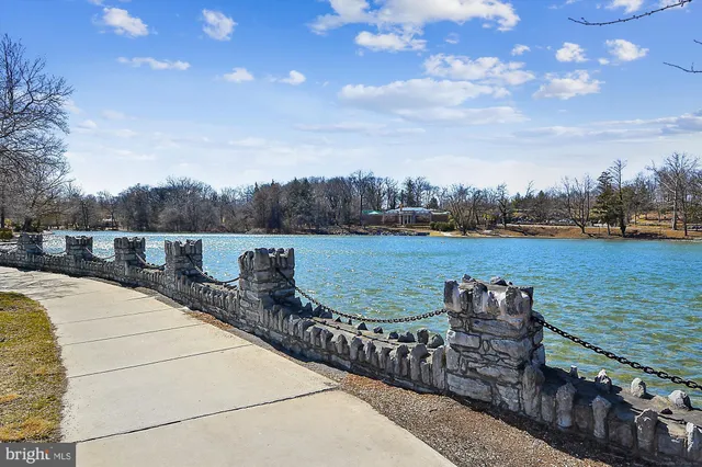 a view of a lake with outdoor space