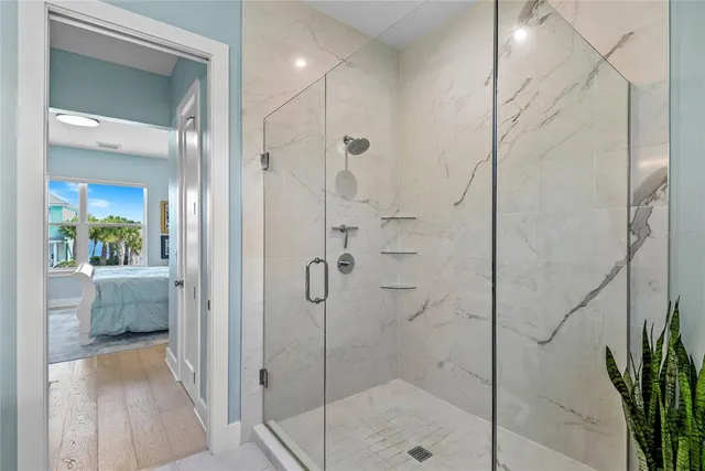 a bathroom with a shower