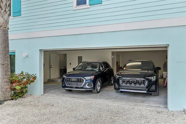 a car parked in front of a house