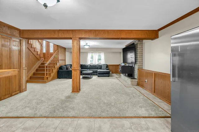 wooden floor with an entryway