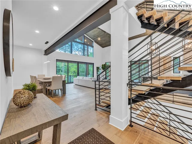 a living room with furniture