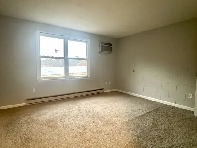 an empty room with a window