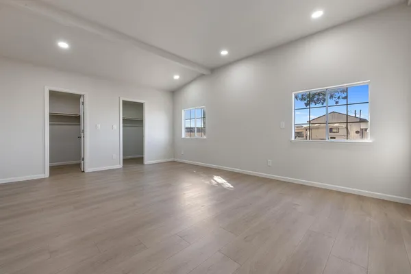 a view of livingroom with wooden floor