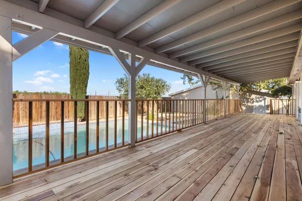 swimming pool with outdoor seating