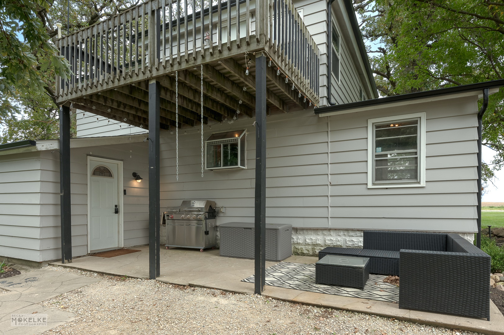 3494 Howlett Road Paw Paw, IL 61353 - Photo 33 of 47 a view of backyard with barbeque grill and stairs