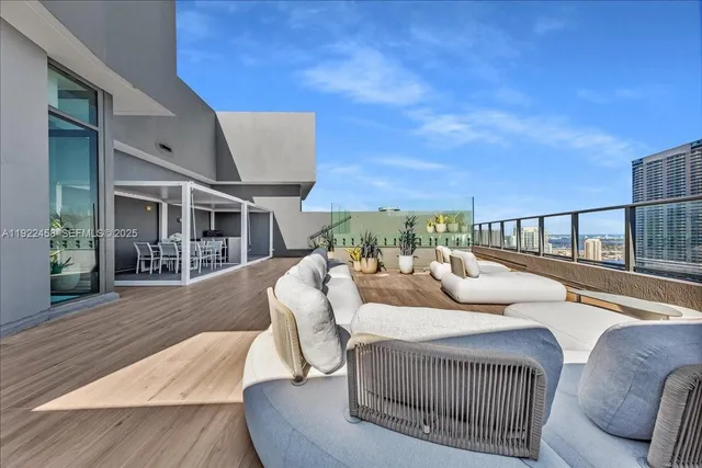 a view of outdoor space with seating space