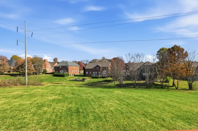 a house view with a big yard