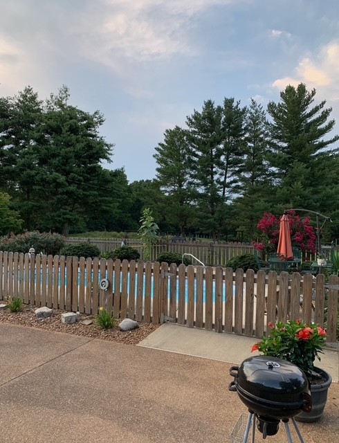 442 Shady Grove Road Flintville, TN 37335 - Photo 19 of 44 a backyard with table and chairs with wooden fence