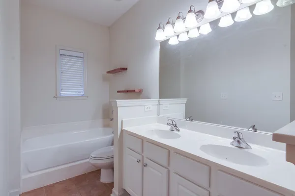 a bathroom with a sink a toilet and a bathtub