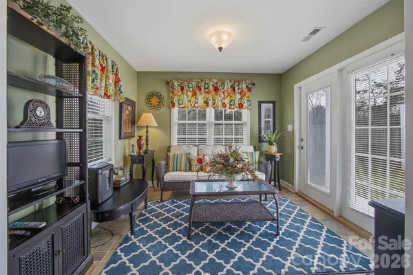 a living room with furniture