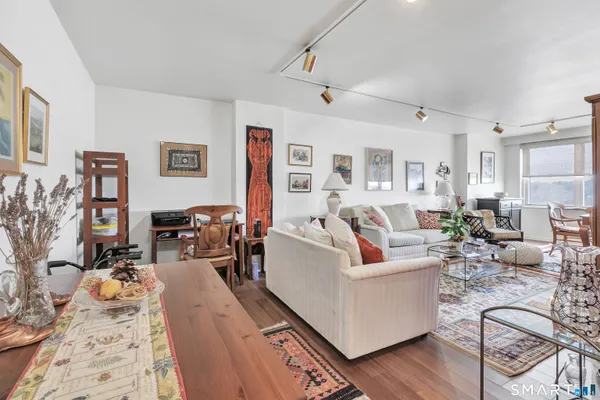 a living room with furniture and a couch