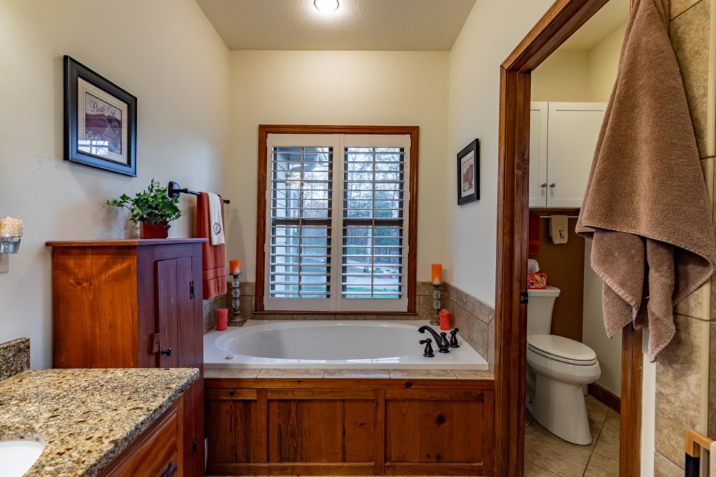 159 Apple Blossom Road Blairsville, GA 30512 - Photo 17 of 56 a bathroom with a sink a vanity and a toilet