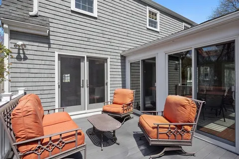 a outdoor space with patio furniture