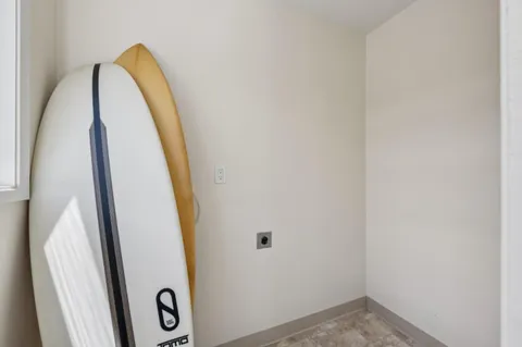a view of a closet with a vanity