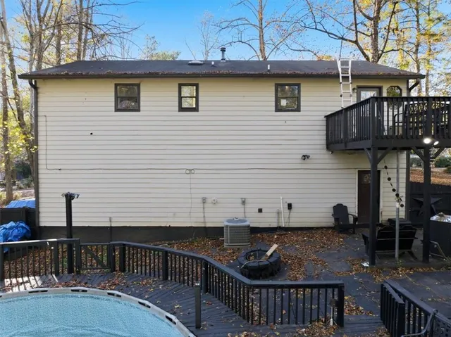 a outdoor space with sitting area