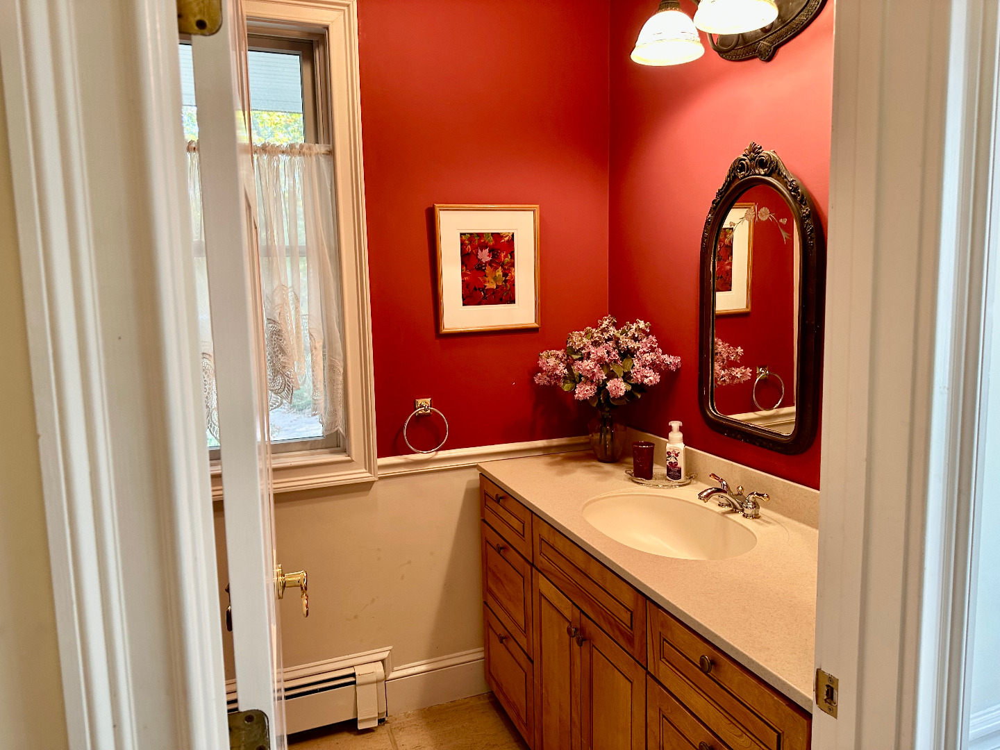 248 Pond Road West Tisbury, MA 02568 - Photo 14 of 34 a bathroom with a sink mirror and vanity