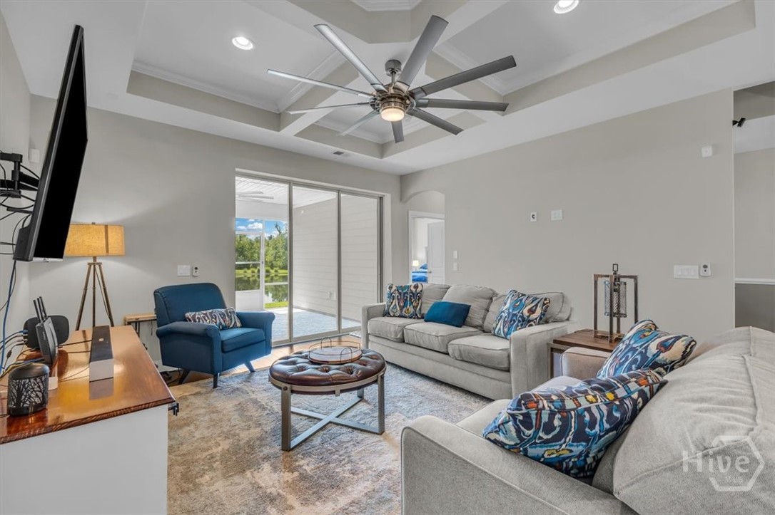 291 McQueen Drive Pooler, GA 31322 - Photo 19 of 57 SPACIOUS FAMILY ROOM WITH COFFERED TREY CEILINGS & RECESSED LIGHTING