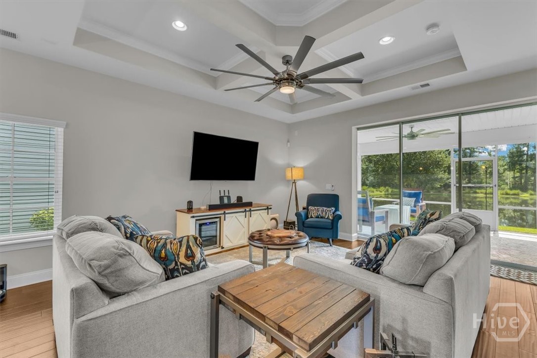 291 McQueen Drive Pooler, GA 31322 - Photo 20 of 57 SPACIOUS FAMILY ROOM WITH COFFERED TREY CEILINGS & RECESSED LIGHTING