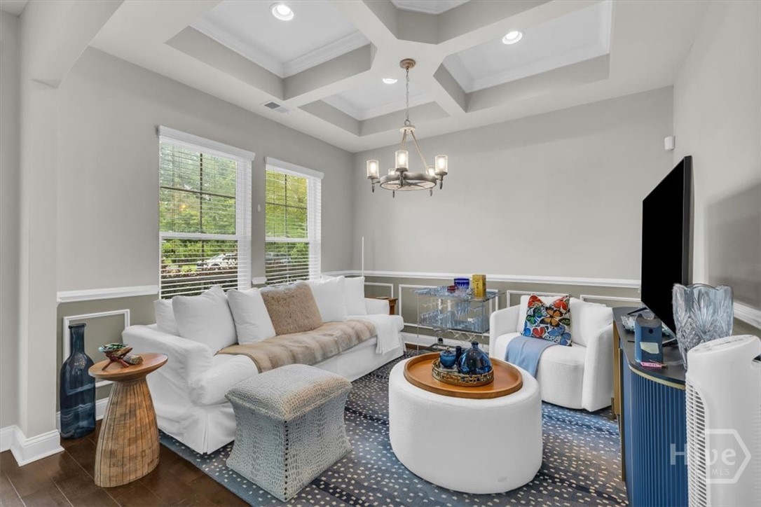291 McQueen Drive Pooler, GA 31322 - Photo 10 of 57 DINING ROOM/FLEX SPACE WITH COFFERED TREY CEILINGS & RECESSED LIGHTING