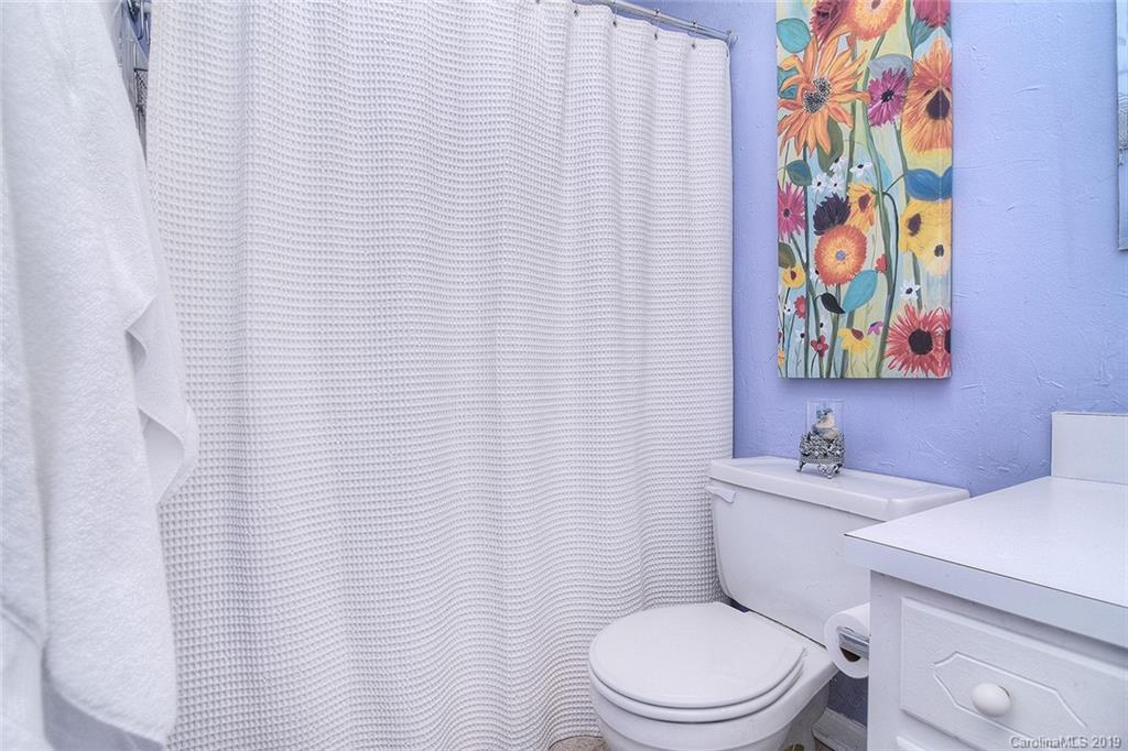 6045 Windjammer Drive Tega Cay, SC 29708 - Photo 20 of 31 a white toilet sitting next to a shower curtain
