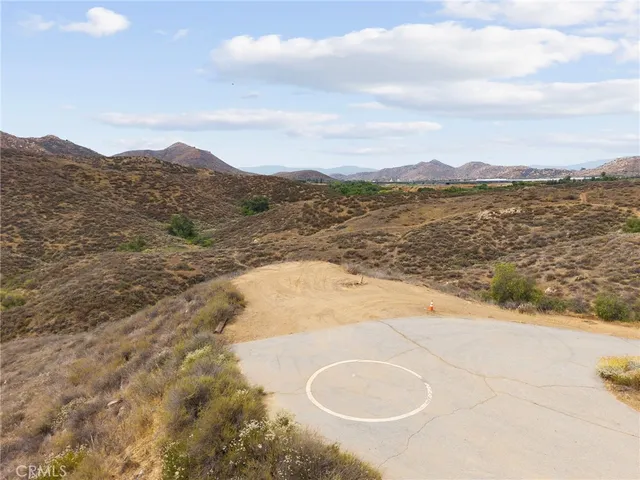 a view of a city with mountains in the background
