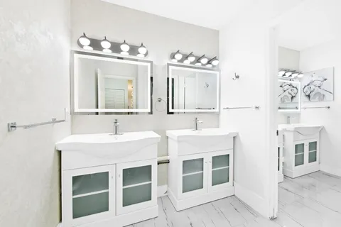 a bathroom with a shower