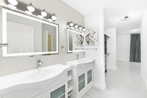 a view of a livingroom with wooden floor