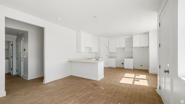 717 South Harrison Drive West Springville, UT 84663 - Photo 5 of 31 Open-concept living space featuring wood-finish flooring, recessed lighting, and a neutral white color palette