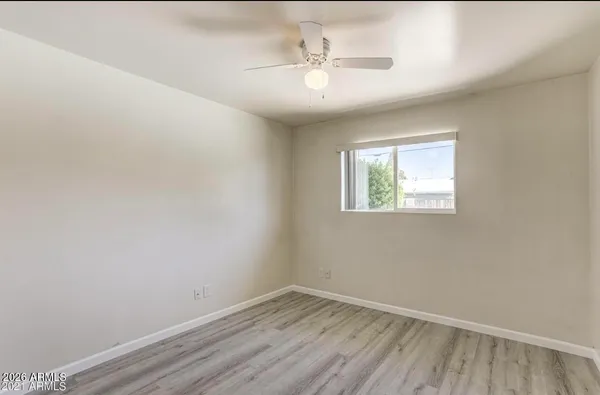 an empty room with a window