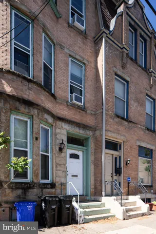 a front view of a building